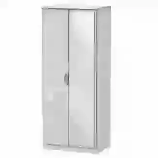 Chrome Handle 2 Door Small Mirror Wardrobe Matt White, Gloss White or Kashmir